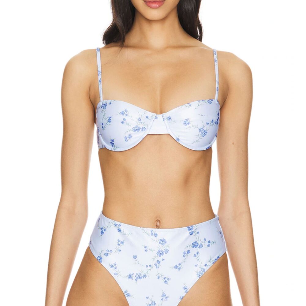 FAITHFULL THE BRAND X REVOLVE Farrah Floral Bikini Top Medium NEW NWT